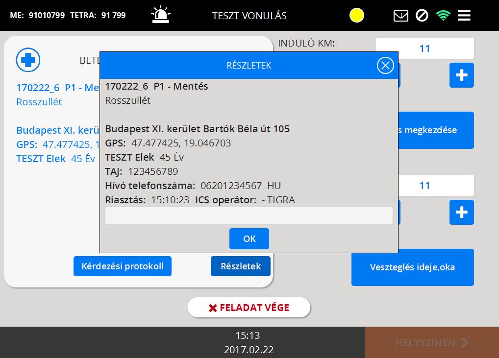A betegadatok Részletek gombra kattintva láthatók a