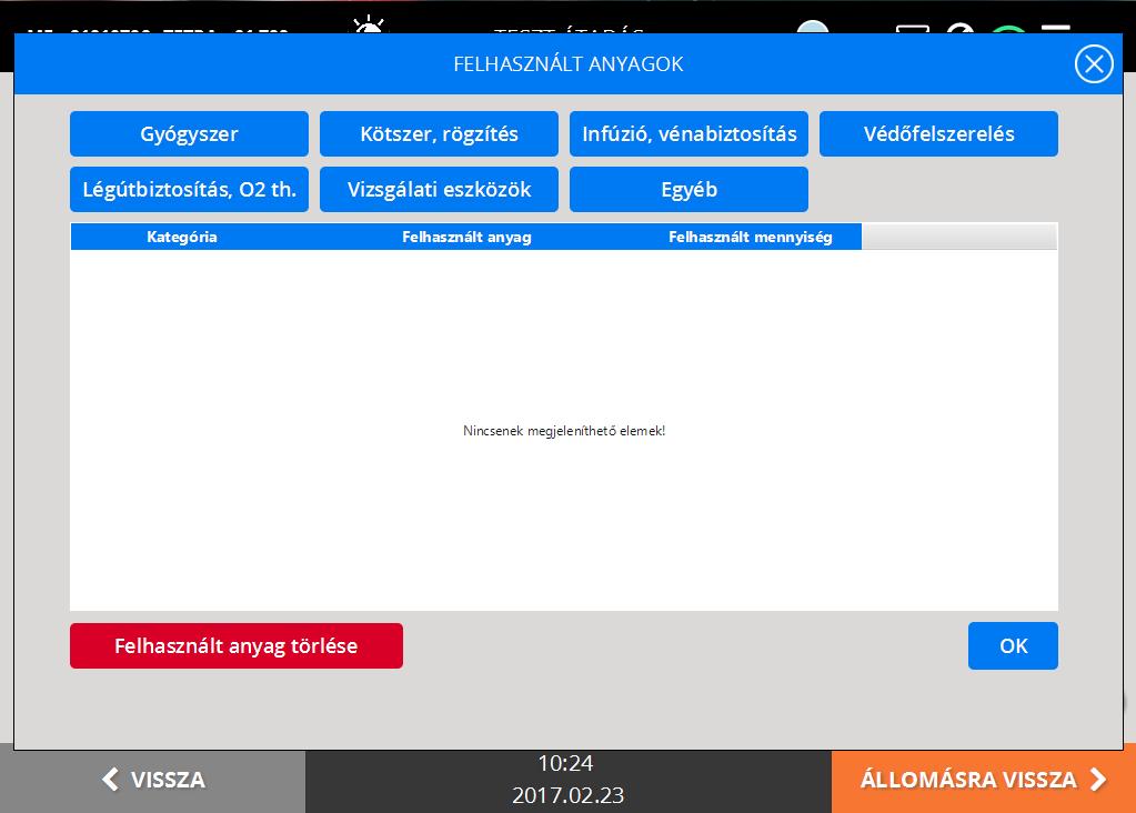 Majd Betegátadás gombra kattintunk, akkor feljön egy ablak, mely a legfontosabb adatokat tartalmazza (beteg nevét, korát, diagnózist, a megbetegedés jellemzőit, az átvevő mentőegység azonosítóját.