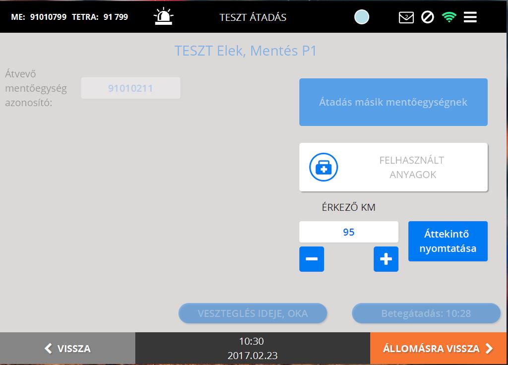 Ezt követően megnyomjuk az Állomásra vissza gombot, majd az