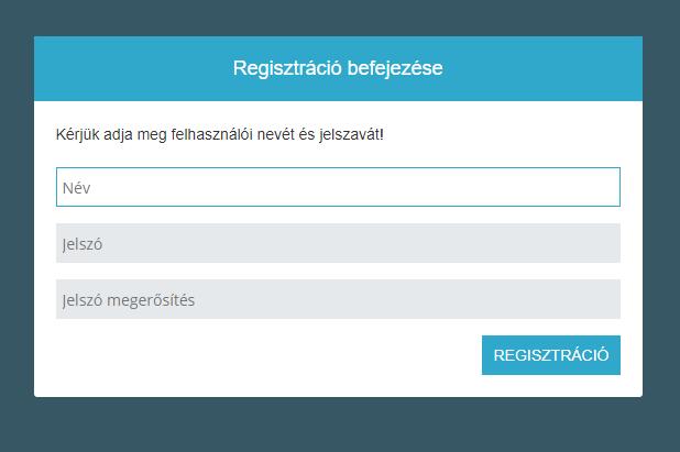 45. ábra. Regisztráció befejezése, bejelentkezés 3.