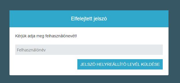 Új jelszó kérése) megadja a felhasználónevét, majd a Jelszó helyreállító levél