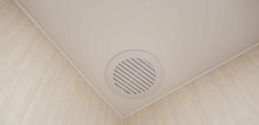 HÁZTARTÁSI VENTILLÁTOROK AXIÁLIS VENTILÁTOR FÜRDŐSZOBÁKBA ÉS MELLÉKHELYSÉGEKBE Perimetrikus elszívási rendszer Dekor üveg előlap, fehér vagy ezüst (silver) színben Nagyteljesítményű felépítmény és
