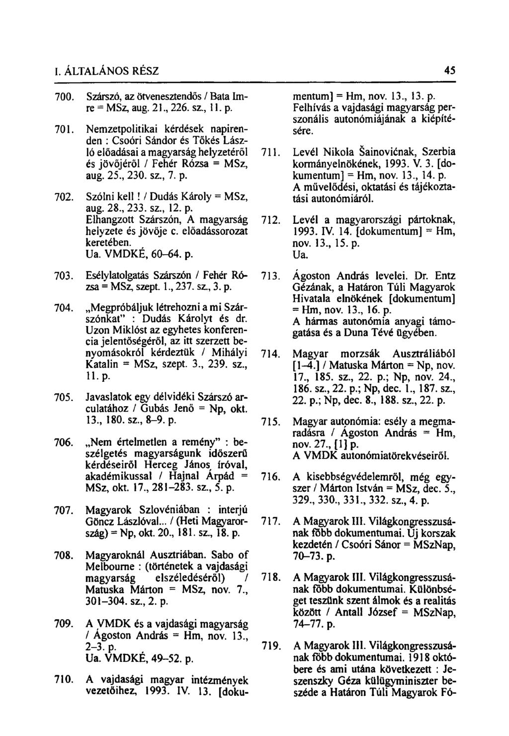 700. Szárszó, az Ötvenesztendős / Bata Imre = MSz, aug. 21, 226. sz, 11. p. 701.