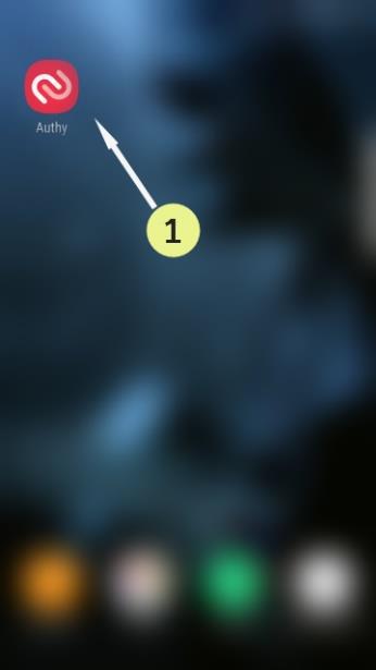 (1) A telepítéskor elhelyezett helyről nyissa meg az Authy alkalmazást.
