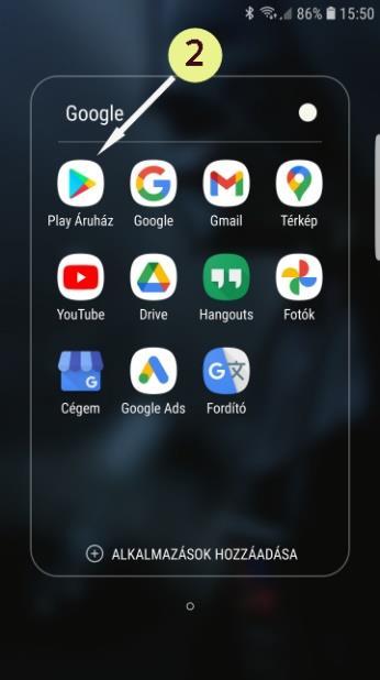 (2) Keresse ki az alkalmazás áruház