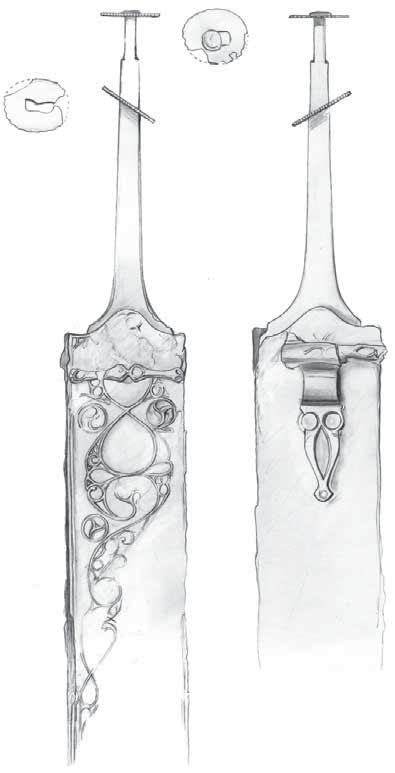 3/13 Ludas: Vésett díszű kardhüvely, Kr.e. 3. század. Ludas: Schwertscheide mit Gravierung, 3. Jahrhundert v. Chr. Dobó István Vármúzeum, Eger Grafika Grafik: Nagy K. Szabó/Tankó/Czajlik 2012, Pl. 24.