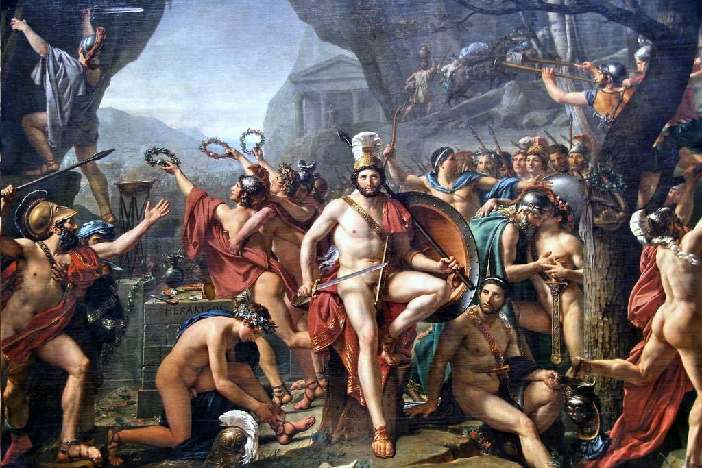 Leónidasz spártai hadvezér a thermopülai szorosnál Jacques-Louis David festménye