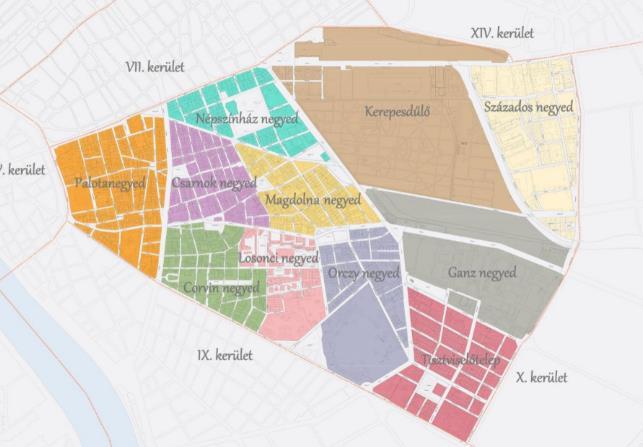 A kerület 662,5 ha, ebből 86%-a beépítésre szánt terület, amelynek 33%-a lakó, 28%-a vegyes, 13% gazdasági és 25% különleges területfelhasználási kategóriába esik.