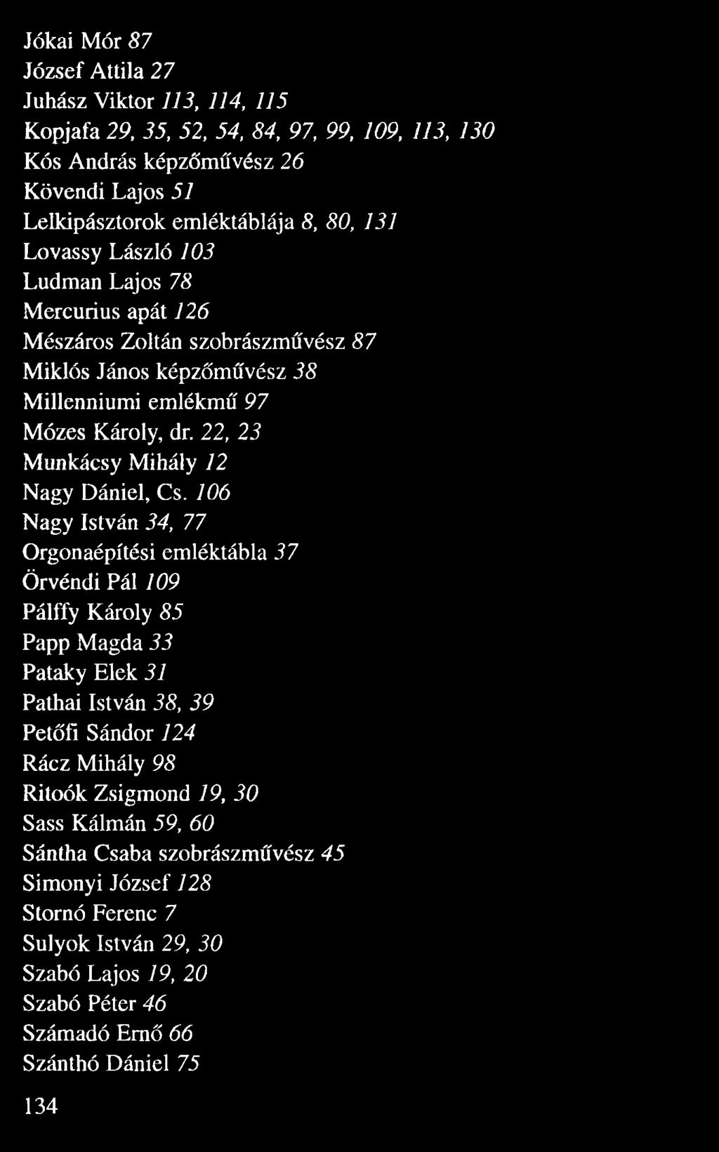 22, 23 Munkácsy Mihály 72 Nagy Dániel, Cs.