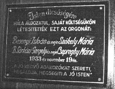3. Orgonaépítési tábla Az orgona billenty -asztalának elüls részén látható.