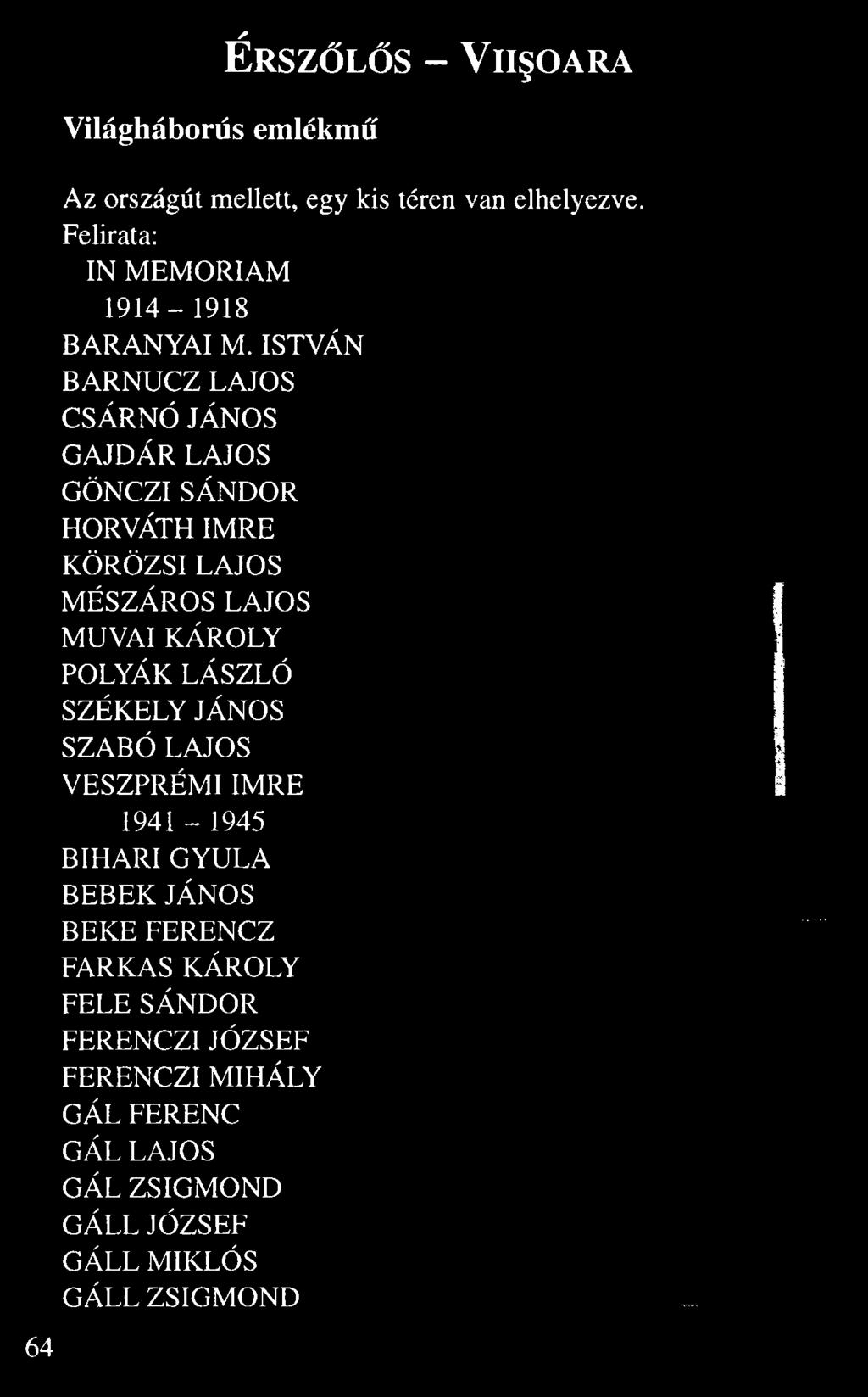 ISTVÁN BARNUCZ LAJOS CSÁRNÓ JÁNOS GAJDÁR LAJOS GÖNCZI SÁNDOR HORVÁTH IMRE