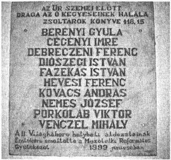 HEVESI FERENC KOVÁCS ANDRÁS NEMES JÓZSEF PORKOLÁB VIKTOR VENCZEL MIHÁLY A II.