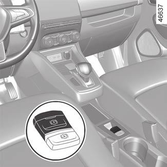 ELEKTRONIKUS PARKOLÓFÉK (3/4) 2 1 kézzel oldja ki az elektronikus parkolóféket (kérjük, olvassa el az előző oldal Az elektromos parkolófék kioldása kézzel című részét).