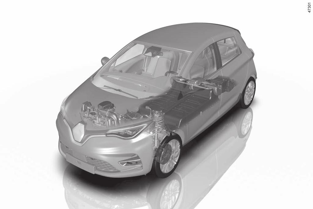 ELEKTROMOS GÉPKOCSI: bemutatás (1/5) 2 3 1 4 5 1 Elektromos töltőaljzat 2 Villanymotor 3 12