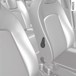 A vezetőülés deréktámaszának beállítása: (Gépjárműtől függően) Süllyessze le a kart 2 a támasz növeléséhez, és emelje fel a csökkentéséhez.