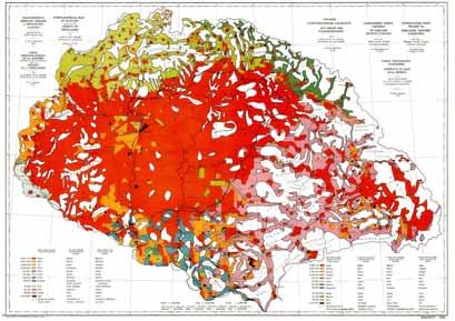 A híres vörös térkép. A Magyar Királyság néprajzi térképe, gróf Teleki Pál szerkesztette az 1910-es népszámlálás adatai alapján az I.