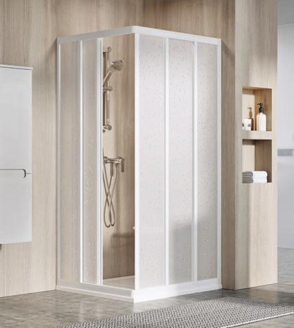 Sarokbelépős zuhanykabinok ASRV + ASRV - hatrészes, elcsúsztatható zuhanykabin sarok belépővel A
