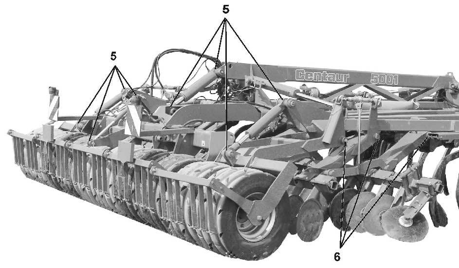 (Centaur 4001 / 5001) 2 Mankókerék / tapogatókerék 50 4 / 2 3 Vonógerenda 50 2 4 Hidraulikus munkahengerek a