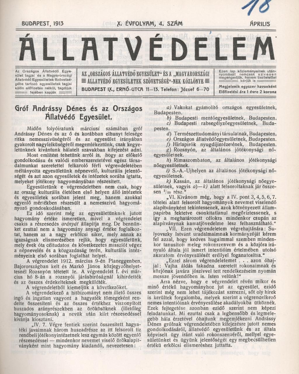 BU DAPEST, 1913 X. ÉVFOLYAM, 4.
