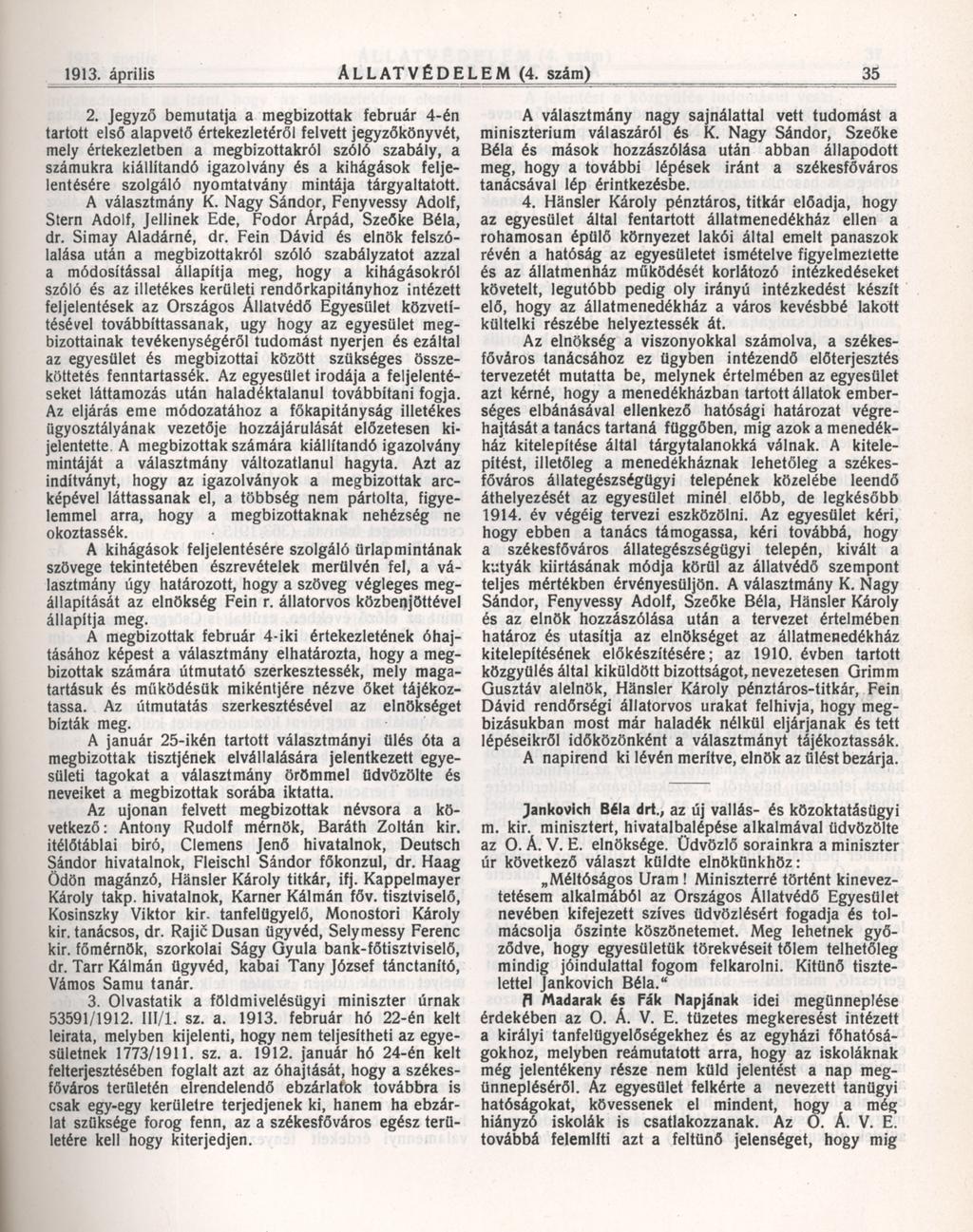 1913. április ALLATVÉDELEM (4. szám) 35 2.