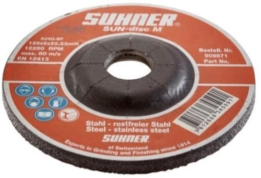 Sun-disc M csiszolókorongok a sokoldalú felhasználáshoz ideális rozsdamentes anyaghoz és szénacélhoz SUN-disc M 75 115 125 Rendelési