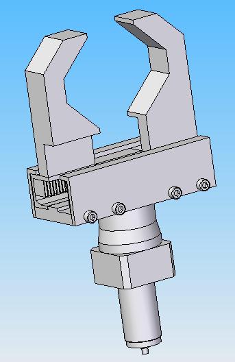 tengely mentén tudnak elmozdulni. A megfogópofák és szerkezeti elemek kialakítását a 3D modellezés közben végzem el. A modell felépítéséhez Solid Edge V20 programot használjuk. 9. ábra.