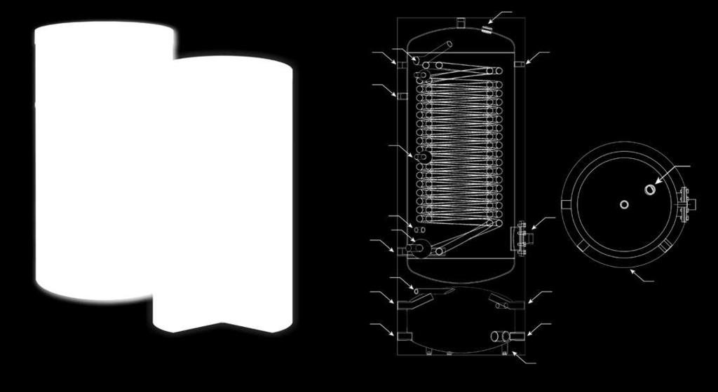 SWPH An Is C G F H I An I 2 A FI I O E K E B B N Űrtartalom HMV / Puffer liter 250/60 Magasság - H / Min.