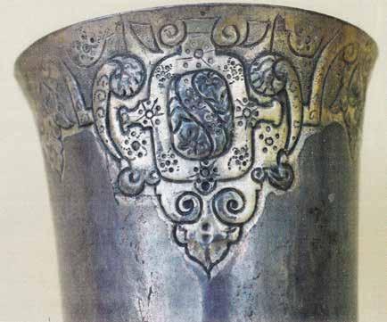 Az Írás ivóeszközről beszél.. III. 86. Talpas pohár Vértes Debreceni Egyházmegye Ezüst, aranyozott, domborított, vésett díszítéssel.