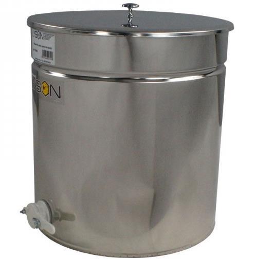 88. kép Inox anyagból készült töltőedény Nagyobb üzemekben a méz kiszerelését adagológéppel végzik, melynek csapját vákuummal működtetett munkahenger működteti.
