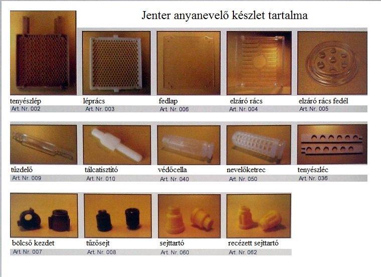 20. kép Jenter anyanevelő készlet tartalma A készülék használatának a leírása a Firma Karl-Henz Jenter Steinbeisstraße 5, 72636 Frickenhausen, Deutschland alapján készült.
