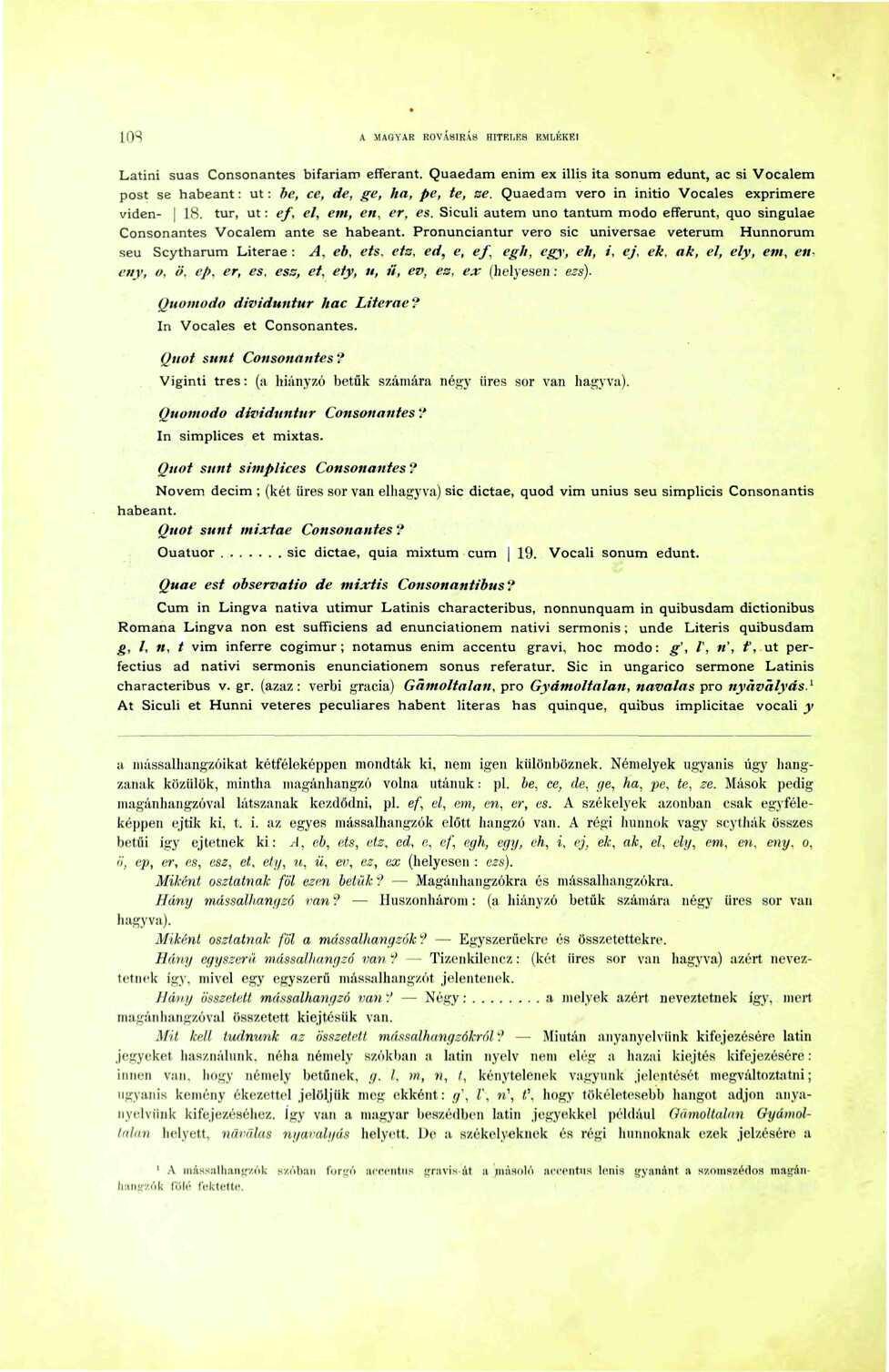 A MAGYAR ROVSÍRÁS HITRIiKB RMLF.KRI Latini suas Consonantes bifariarn efferant. Quaedam enim ex illis ita sonum edunt, ac si Vocalem post se habeant : üt : be, ce, de, gè, ha, pe, te, se.