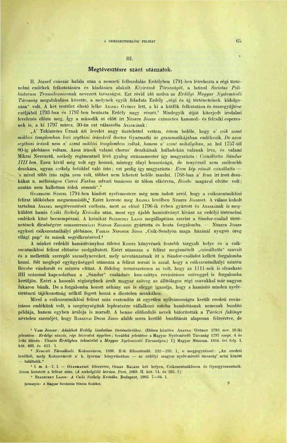A C8IK8ZEXTMIKLÓSI FELIRAT 65 m. Megtévesztésre szánt utánzatok. II.