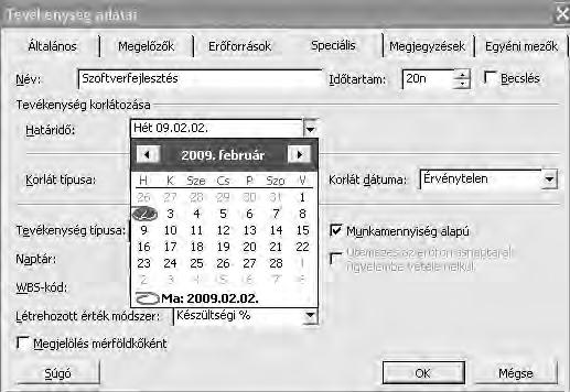 67. ábra Tevékenység adatai