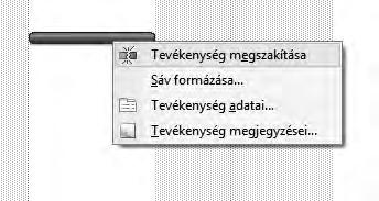 Sáv formázás Szintén a Gantt diagram rajzos területén a