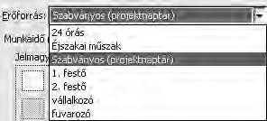 A létrehozott naptár nem csak erőforráshoz rendelhető, hanem tevékenységhez is. 4.6.