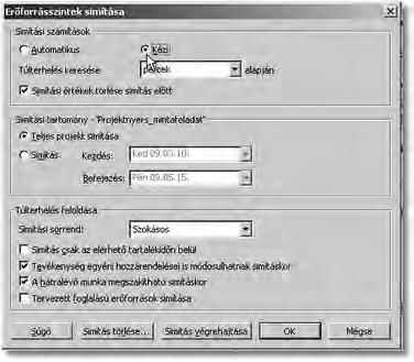 19. Végezzünk kézi erőforrás-simítást Hovecz Éva Erőforrásra vonatkozóan, nap részletezettséggel! 20. Rögzítsük az alaptervet! 21.