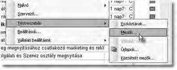 Hozzunk létre egyedi mezőt! (4. feladat) Mint azt az előzőekben említettük, a meglévő beépített oszlopokon kívül saját készítésű mezőket is használhatunk a tevékenységek leírására.