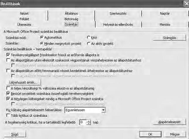 automatikus számítás