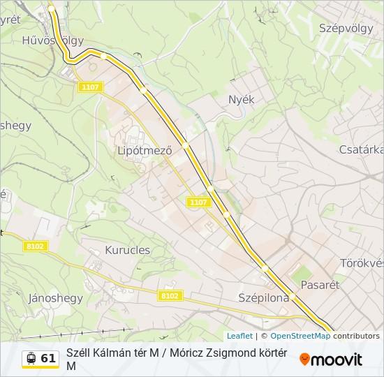 Útirány: Kocsiszínbe 9 megálló Hűvösvölgy 136 Hűvösvölgyi út, Budapest Heinrich István Utca 34 Völgy utca, Budapest Völgy Utca Vadaskerti Utca Vadaskerti utca, Budapest Nagyhíd 20 Versec sor,