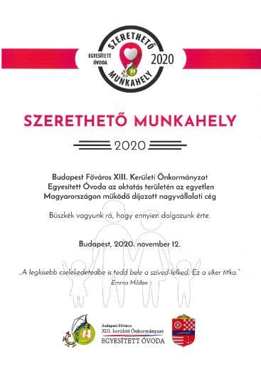 EREDMÉNYEINK, CÍMEK: Madárbarát óvoda Zöld óvoda 3.