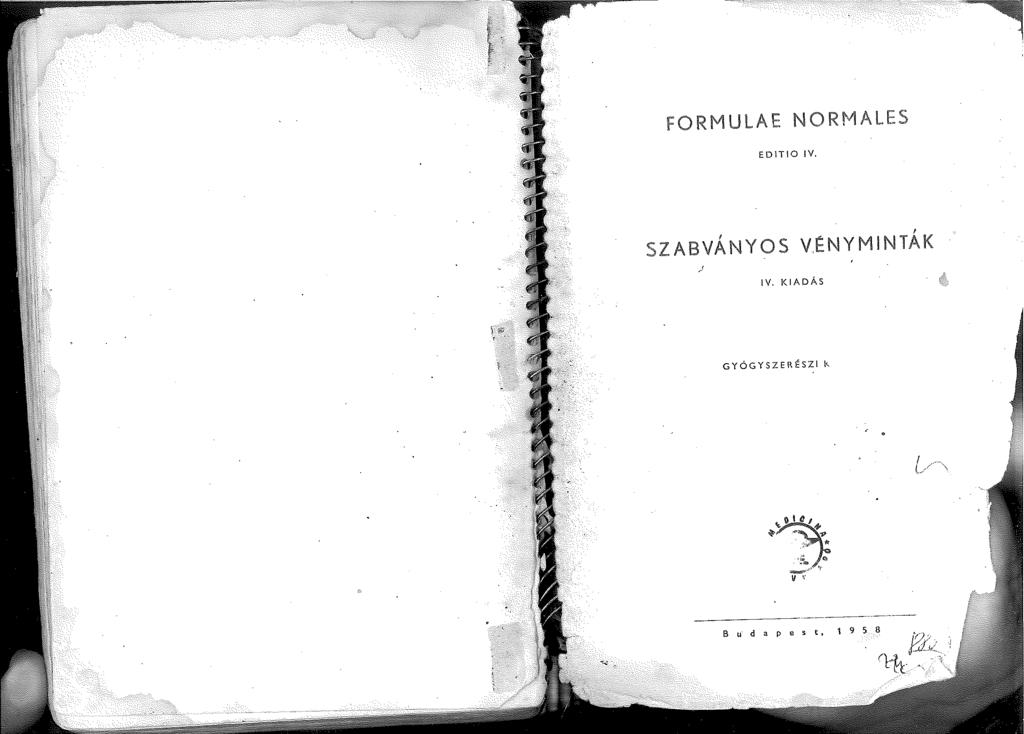 FORMULAE NORMALES EDlTlO IV. SZABVÁNYOS V.
