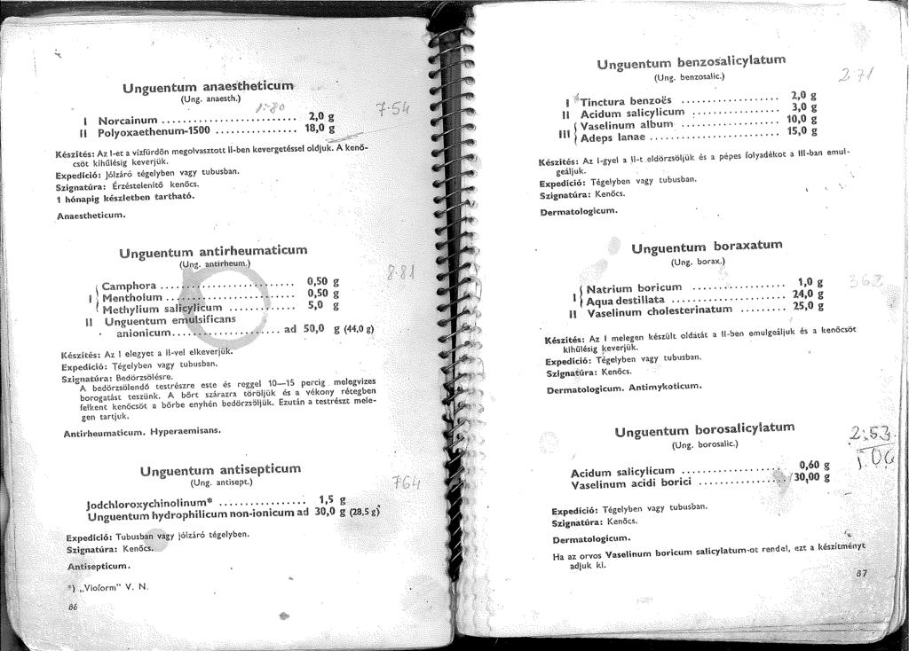 Unguentum anaestheticum (Ung. anaesth.) Norcainum.... l'olyoxaethenum-500.... l,0 g 8,0 g Készítés: Az l et a vízfürdőn megolvasztott -ben kevergetéssel oldj~-k~~"a."";~~őcsöt kihűlésig keverjük.
