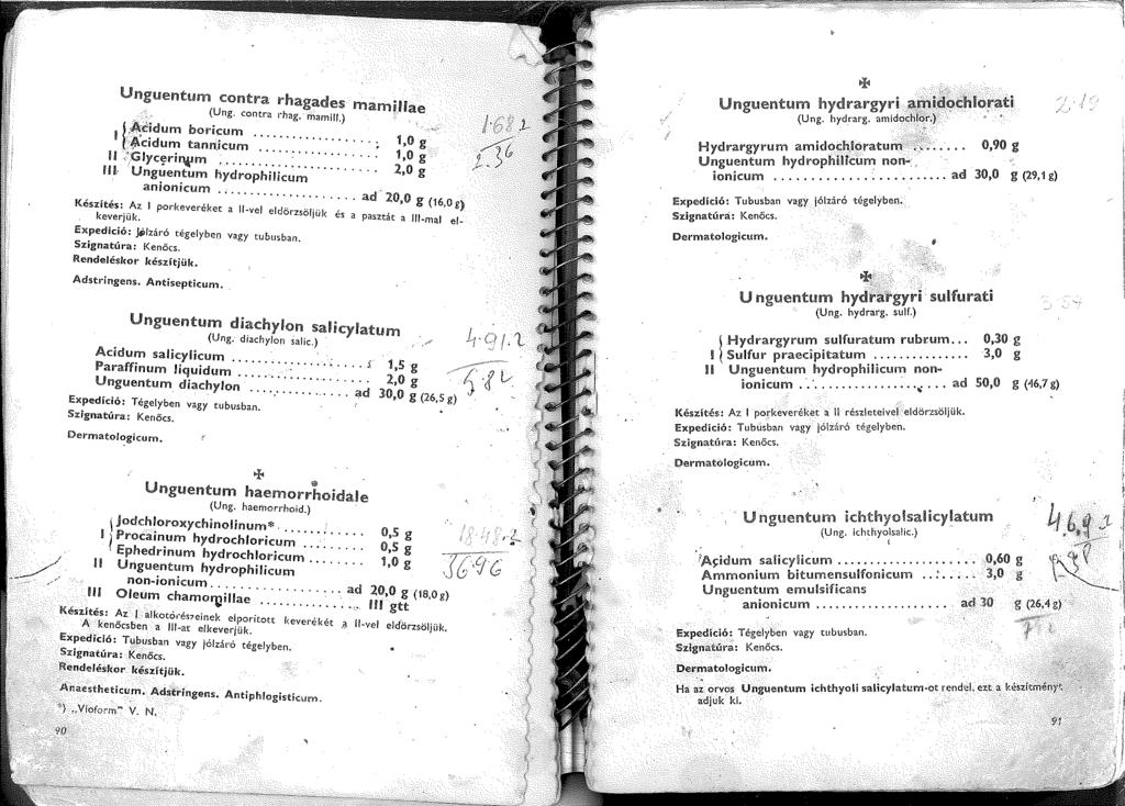 Unguentum contra rhagades mamihae. (Ung. contra rhag. mamill.), l,;~~::~~ ~::!;~~!:,... '... :'Glyc~ri"4m... ::::::::::::: : Unguentum hydrophilicum.. anionicum.,.... Készítés:.