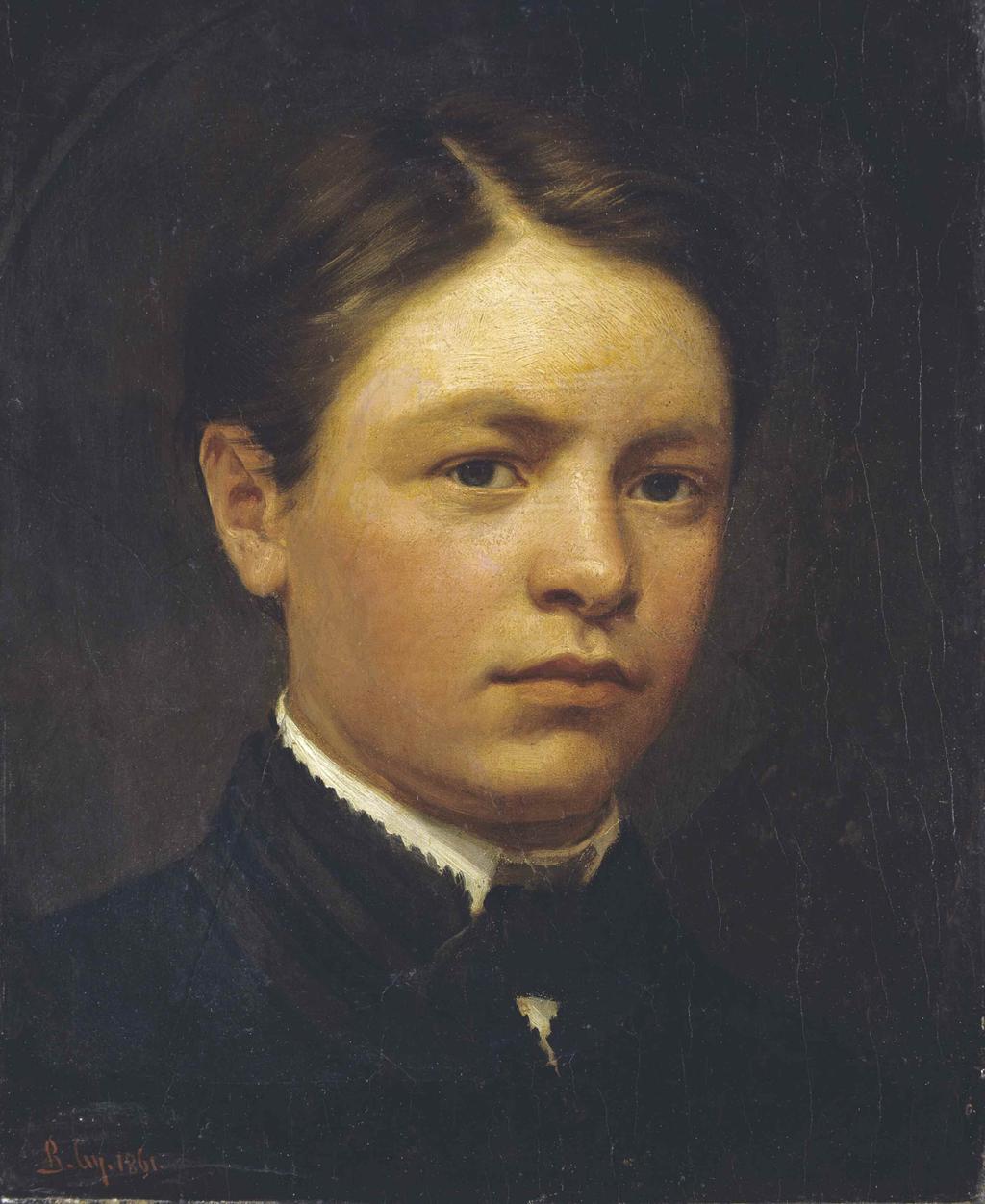 hunyadi lászló búcsúja, 1866 Olaj, vászon, 147x121 cm Önarckép, 1861 Olaj, fa, 42x34 cm Benczúr első önarcképfestménye.