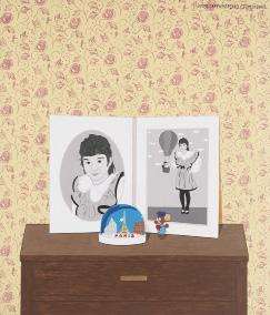 Interior with photographs and