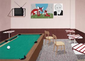 on canvas, 2006 Pub interior