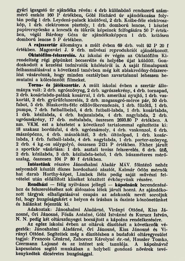 34 Az iskola alapításától az államosításig 1937-1948.