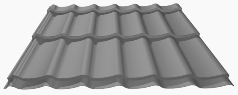szélesség: 1190 mm Hasznos szélesség: 1100 mm Standard fényes színek 0,45mm (RAL): 3009, 3011, 7016, 8004, 8017.