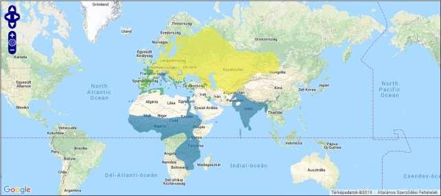 Viziterv Environ Kft. 103 2020. október 25. ábra A barna rétihéja (Circus aeruginosus) európai előfordulása (forrás: http://birdlife.