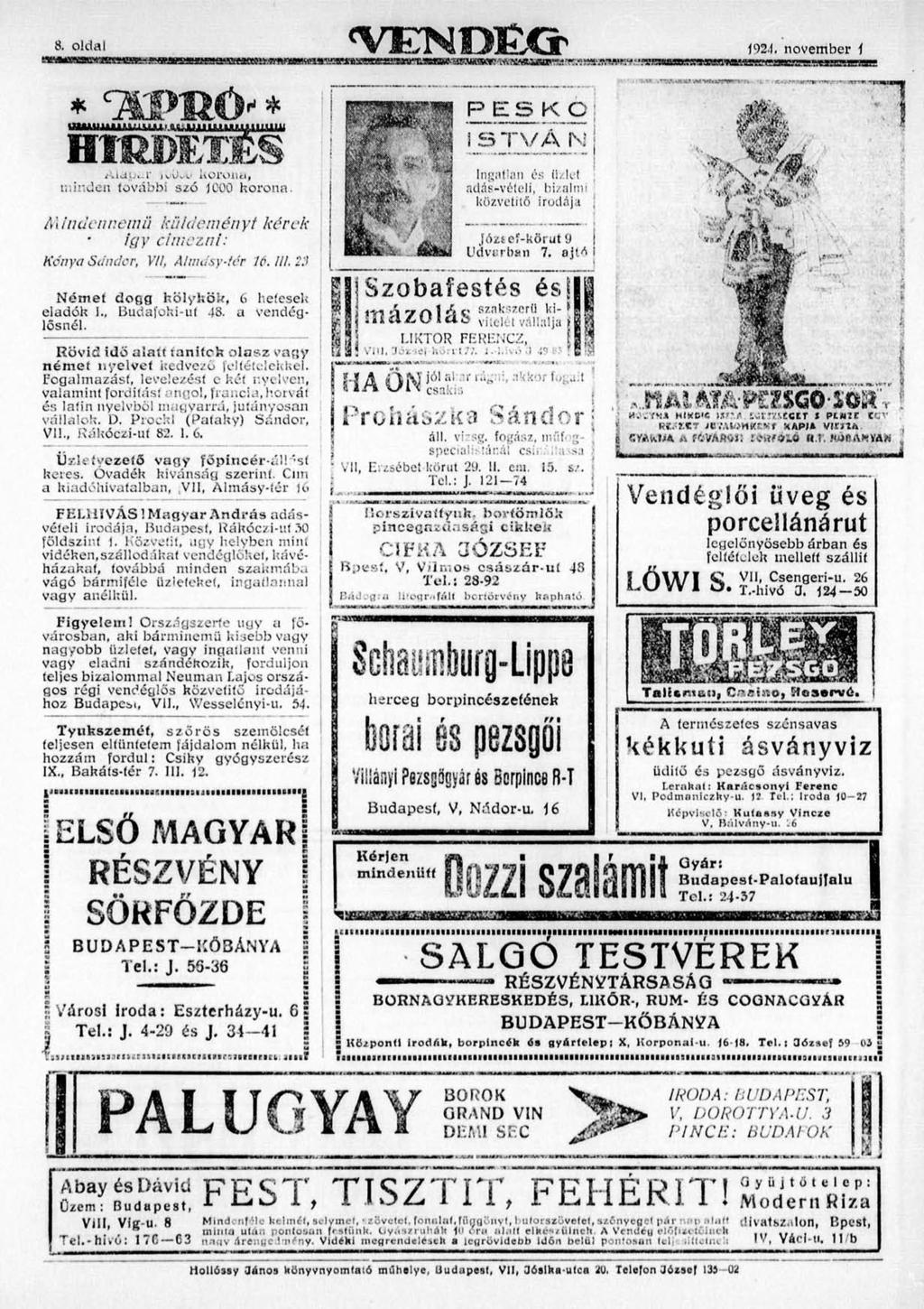 8. Oldal 1924. november 1 a v amfmt,v M H n i-y MWUWMIO«4* «*»*«<»M H M W B M I l w a u g n u n m IM.v j u *.1 a m w -». I I «. «^ «1.... - im o m a im a m u n M n m r r m i r i w i í i n. i r i. i..... /uai.